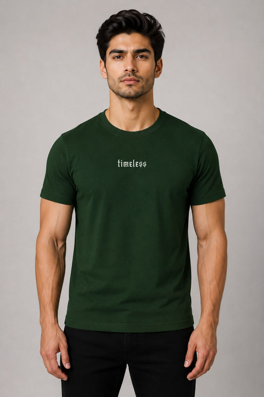 Timeless Bottle Green Regular Fit T-shirt